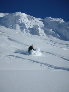 Super quality powder and blue skies.