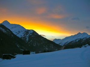 Sunset view from the chalet.