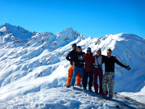 Summit of Kanodelkopf with Pierre, Martin-Luc and Shanie.