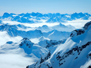 Incredible view over the Silveretta from the summit of Kaltenberg.